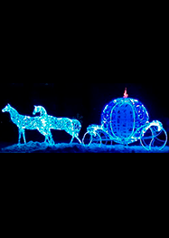 Световая Карета золушки и два коня – купить в Prime Decoration
