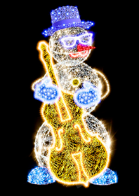 Светодиодная фигура Снеговик Контрабасист – купить в Prime Decoration