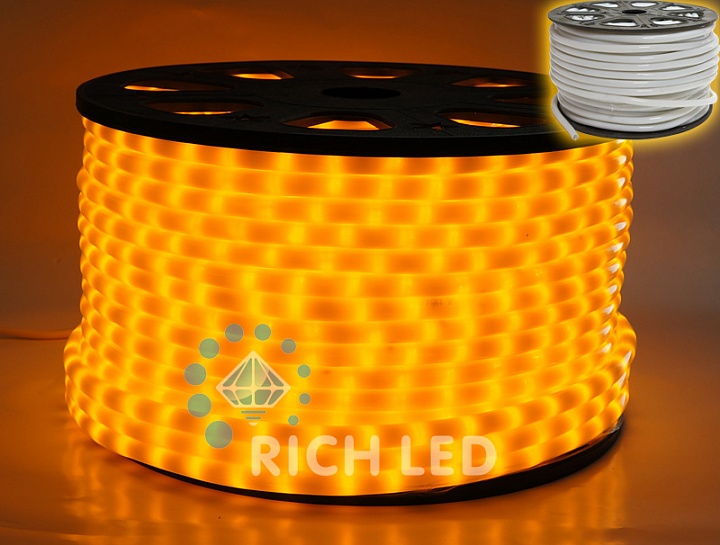 Светодиодный LED Дюралайт 2-х проводной, желтый 8888888888888888888888