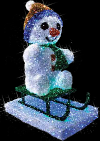 Светодиодная фигура Снеговик на санках – купить в Prime Decoration