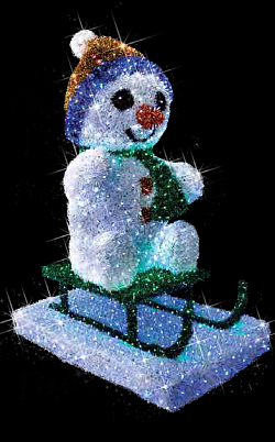 Светодиодная фигура Снеговик на санках